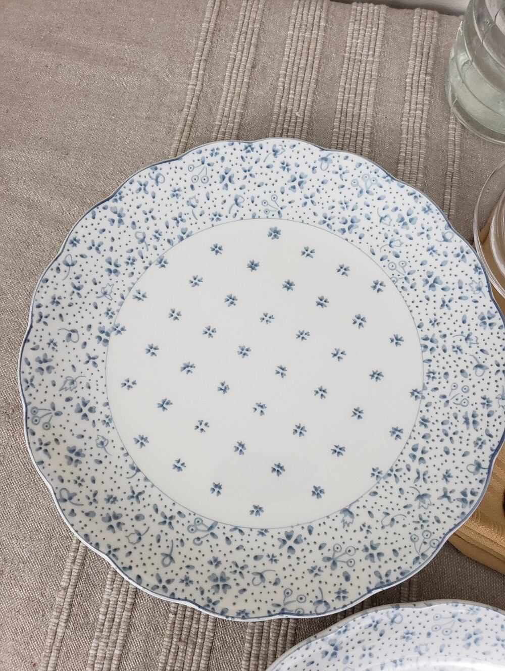 Nikko Forget-Me-Not Vintage Scalloped Salad Plates - 3 Plates